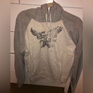 American Eagle vintage men’s gray athletic fit hoodie